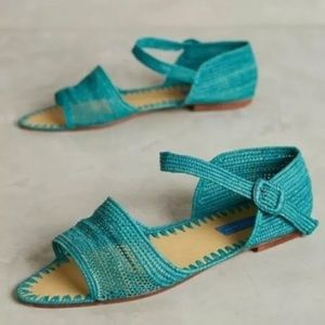 Proud Mary Turquoise flat sandals Anthropologie